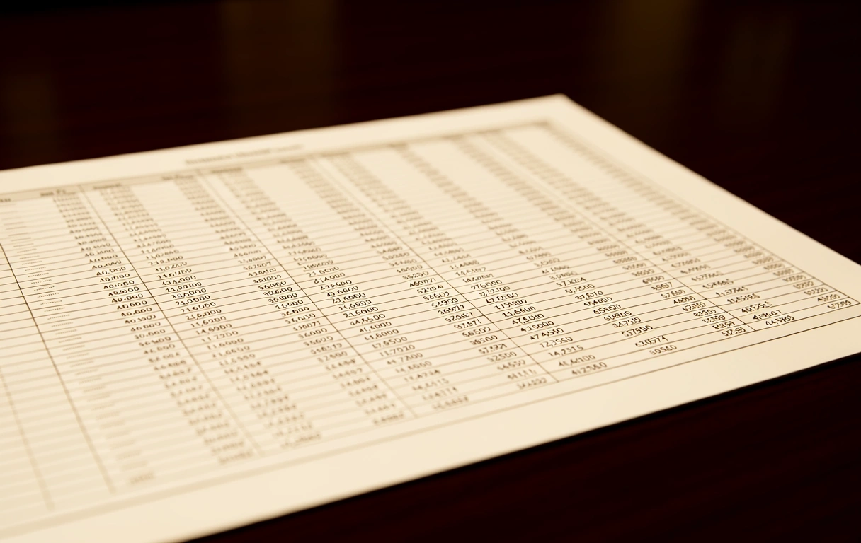 Documentação financeira detalhada